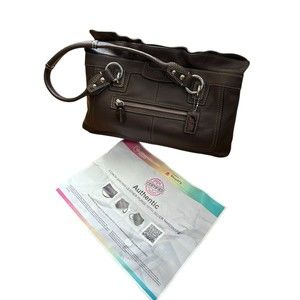 COA Coach Penelope Brown Leather Satchel Hand Bag Purse E1076 F14686